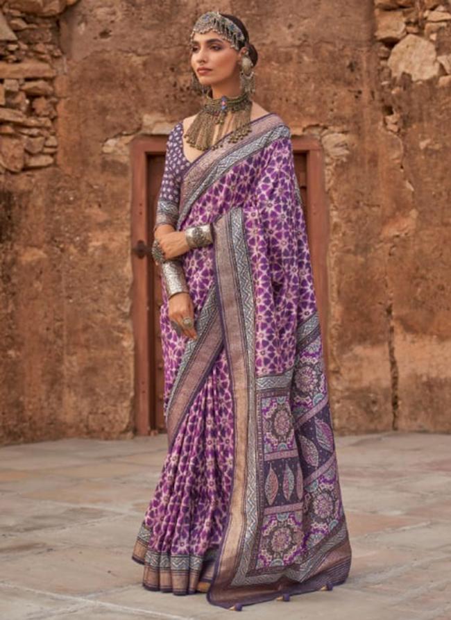 Viscose Silk Pink Traditional Wear Kalamkari Print Saree